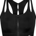 Yvette Sports Bras for Women High Impact Support, Front Zipper Running Bra Plus Size, No Bounce with Racerback & Sewn in Pads, Size: XX-Large Plus
