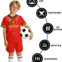 National Flag Soccer Jersey Kit for Kids Youth Boys Girls Sports Uniforms Outfits Fans Gift Shirt Shorts Sets 11-12Y