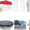 SIHAIAN Pool Drainage Outlet Kit, Open a Third Drain at The Bottom of The Pool with SIHAIAN Drainage Pipe Kit, Drain The Accumulated Water from The Pool Cover 2 Pack