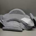 Momcozy Innovative Safety Fence Nursing Pillow - Firm & Springy Memory Foam - Stable, Ergonomic Support & Comfort - Wider Breastfeeding Cushion, Adjustable, Removable Cover, Baby Safety Certified (Grey)