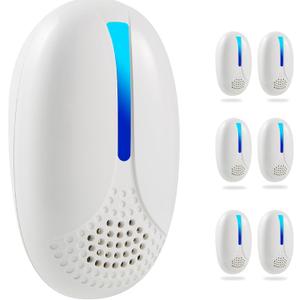 2025 Upgraded Ultrasonic Repellent Indoor, Mouse Traps Insert Plug in, Pest Control Repellent Ant,Roach,Rodent, Mouse, Bugs, Mosquito, Spider, for Home, Office, Warehouse 6 Packs (White)