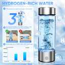 Upgraded Hydrogen Water Bottle, Hydrogen Water Machine -SPE & PEM, Portable Rechargeable aquahealth Hydrogen Water Bottle Generator, Portable Hydrogen Water Improve Water Quality in 3 Minutes(Silver)