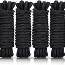 Kohree 3/8" x 25' Boat Dock Lines, Pre-Spliped 12" Eyelet Fender Lines, Heavy-Duty Double Braided Nylon Marine Ropes for Mooring, Docking Yacht Pontoon Accessories, 4 Pack, Black