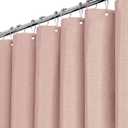 BTTN Fabric Shower Curtain, Linen Textured Heavy Duty Polyester Cloth Shower Curtain Set with Plastic Hooks, Blush, 72x84
