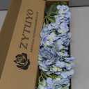 20" 4PCS Artificial Light Blue Hydrangea Flowers Large Faux Latex Real Touch Fake Hydrangeas Silk Bouquet with Leaves Stems for Family Table Office Wedding Party Arrangements