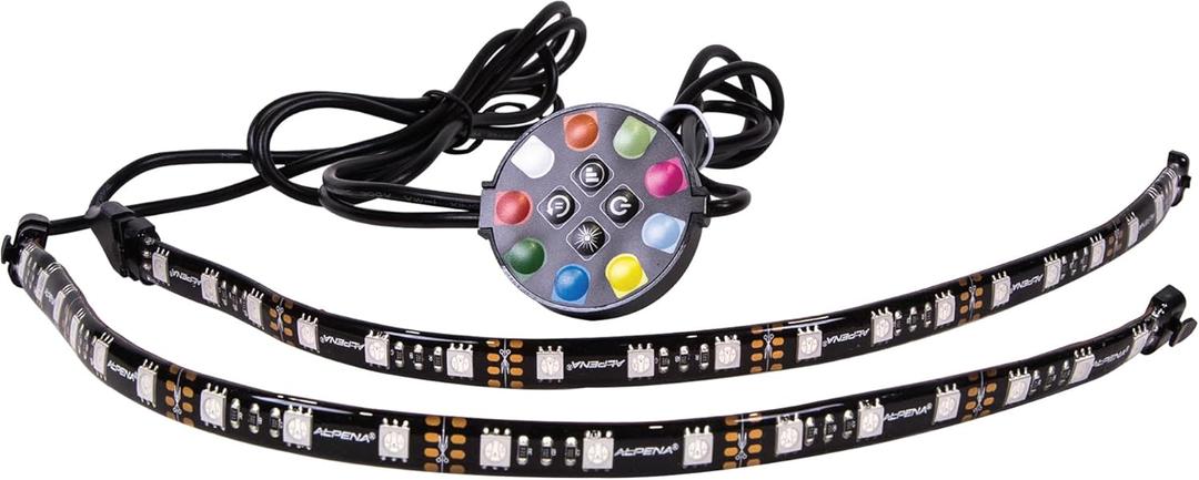 Alpena - MultiGloz Starter Kit, Car LED Lights Exterior & Interior Strips, AlpenaLink RGB LED Strip Lights for Cars, SUVs, Trucks, & More, 12-Inch Vehicle Interior LED Strips, 12V DC Systems, 2 Strips