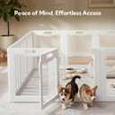 Soulbond Clear Acrylic Dog Playpen Indoor (24 Inch, White, 12 Panels) | Non-Slip,Tool-Free Assembly, External Door Lock Play Pen for Puppies and Small Dogs