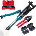 Muzata Upgraded Custom Cable Railing Crimping Tool Hydraulic Crimper Hydraulic Crimping Tool for 1/8" 5/32" 3/16" Stainless Steel Cable Railing Kit Wire Rope Swaging Kit with Wire Cutter CT01