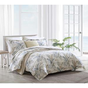 Tommy Bahama - Queen Comforter Set, Reversible Cotton Bedding with Matching Shams, Super Soft Bedding Set (Bakers Bluff Blue, Queen) (Off White/Blue/Grey)