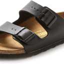 Birkenstock Men's Arizona Sandals (7-7.5 Narrow Women/5-5.5 Narrow Men, Black Birko-flor)