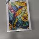 Great Jigsaw Puzzles for Adults 300 Pieces Stained Glass Hummingbird Puzzles for Adults Toys Gift Family Decoration Kids Puzzle (15"x10"-300PCS)