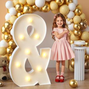 imprsv Marquee Light Up Letters, 3FT Mosaic Letters with Light for Baby Shower Graduation Party Decor, Large & for Engagement Wedding Party Decorations (Need to Assemble)