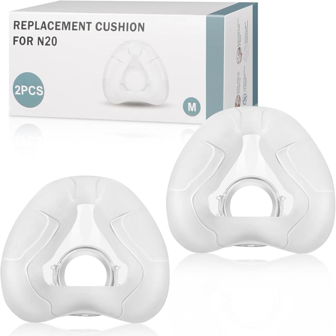 Nasal Mask Cushion for AirFit N20, 2 Packs Reliable Seal & Perfect Fit for Nasal Pillow Mask Cushions - Replacement Supplies (L)