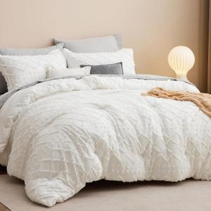 Bedsure Set 3pcs (2 pillowcases 26X20, Comforter 90x90) Ivory