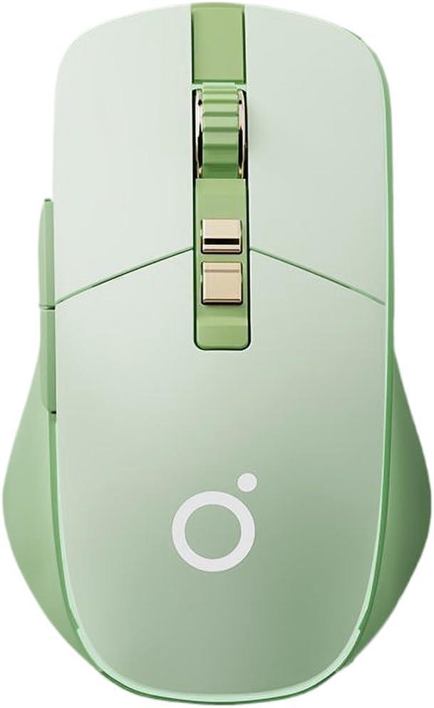 Wireless Gaming Mouse Tri-Mode 2.4Ghz/Bluetooth 5.0/Wired USB-C with RGB LED Backlit 5-Level DPI Rechargeable Ergonomic Silent Optical Mice for iMac/MacBook/Computer/Laptop, Matcha Green (Thumb Rest Version)