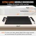 Universal Large Carbon Steel Griddle for Outdoor Gas Grill, Induction, Gas/Electric Stove, and Oven, Double Burner Griddle with Thickened Heat-insulating Gloves, Pre-seasoned Nitride Coating Process
