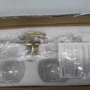 Gold Vanity Light, 3 Light Bathroom Light Fixtures, Modern Bathroom Vanity Lights Fixtures Over Mirror with Clear Globe Glass Shade, Gold Wall Sconces for Bathroom Hallway, E26 Base