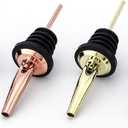 Pafusen 24 Pack Liquor Bottle Pourers, Liquor Pour Spout for Liquor Bottles, Stainless Steel Olive oil Dispenser Spout, Alcohol Pourer Spouts Dust Caps Covers Fixed, Gold