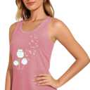 Flower Tank Top for Women Floral Tank Shirt Vintage Muscle Tank Sleeveless Blouses with Floral Tee Tops (Pink, XL)