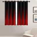 Coxila Red and Black Window Curtains for Bedroom 42 x 63 Inch Thermal Insulated Blackout Ombre Gothic Goth Dark Anime Cool Mens Abstract Home Bedroom Living Room Treatment Set of 2 Panels Drapes
