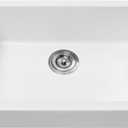 Enbol 24 Inch Undermount Kitchen Sink White Quartz Undermount Kitchen Sink Single Bowl Granite Composite Sink with Strainer 2418-W (24”X18”)