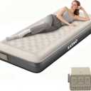 KASIMO Air Mattress Twin with Built-in Battery Powered Removable Pump, TPU Blow Up Mattress with Pillow, Strong Support All Night,No Lost Air, Compact Inflatable Air Bed for Home Guests Camping