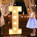 Pooqla Marquee Letters, 3FT Light Up Letters, Giant Marquee Letters 3 Feet Tall for Birthday Decoration, Large LED Letter Sign for Homecoming Baby Shower Wedding Party Decoration Letter I