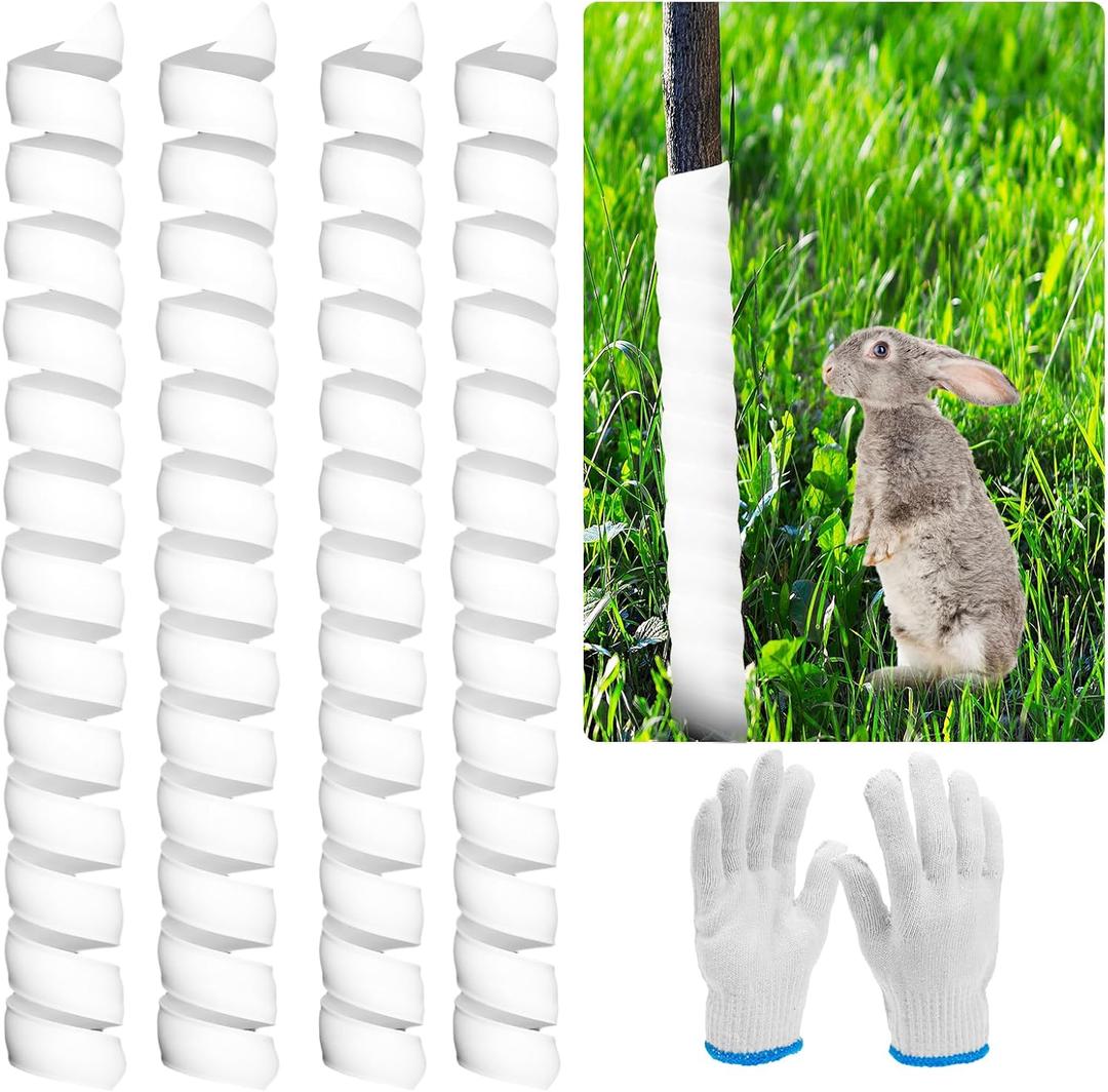 4 x 4PCS Tree Trunk Protector Guard, 2 Size Plastic Spiral Tree Bark Protector Tree Wraps to Protect Bark, Tree Tubes Protect Saplings Plants from Deer, Rabbit, Cats, Rodents, Mowers, Trimmers