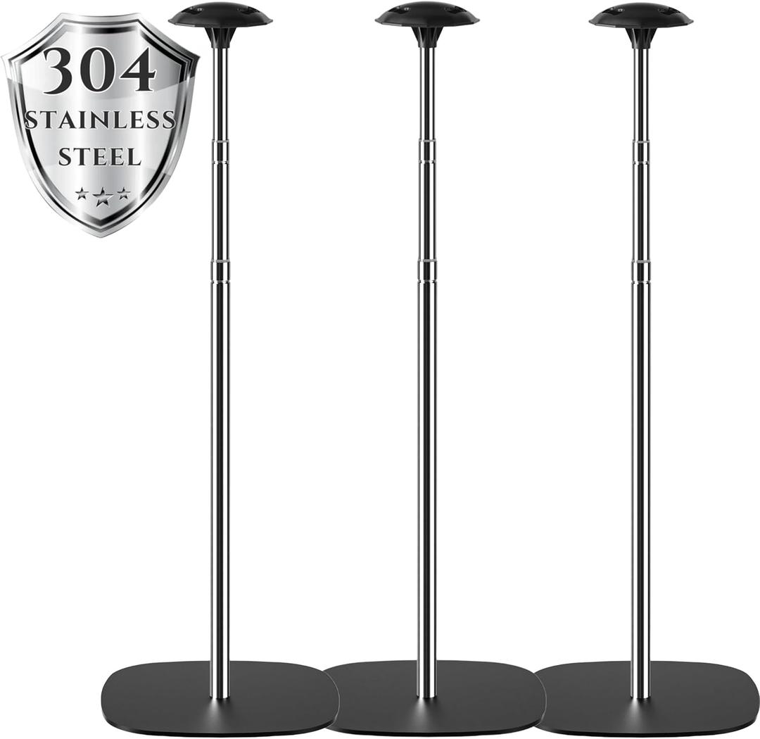 APXL Boat Cover Support Poles Support Systems, Height Adjustable 304 Stainless Steel Support Poles with Stable Full-Touchdown Iron Alloy Base for Jon Boat Pontoon Aluminum Boat Tarps Bimini Tops