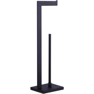 Matte Black Toilet Paper Holder Stand Toilet Paper Roll Holder with Shelf Reserve Free Standing Portable Tissue Storage Organization