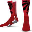 For Bare Feet NBA mens Nba Logo Zoom Mesh Secondary Color Crew Sock Large (Red, L)