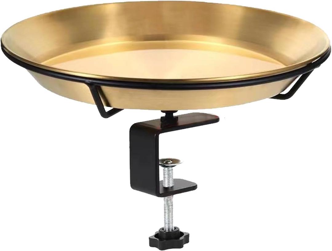 Deck Mounted Bird Bath Feeder Bowl Deck Mounted Bird Bath, Lightweight Bird Bath with Adjustable Sturdy Clips, Outdoor Bird Baths Bowl for Attracting Birds, Garden Yard Decor