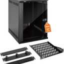Tecmojo 9U 10 inch Rack, Wall Mount Network Cabinet Set,12.3W x 13D x 17.1H- Load Capacity 110Lbs(50 kg),Black 10" Wall Housing Server Rack Set