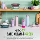Ello Pop & Fill 18oz Stainless Steel Kids Water Bottle with Quick Fill Lid | Vacuum Insulated BPA Free Bottle with Leak Proof Straw and Chug Lid, Dishwasher Safe, Gift For Kids Teens, Lavender Fields