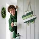 HAYVAN St Patricks Day Door Decorations Set - Wooden Shamrock Sign & Hanging Door Knob Handle Decor (Lucky Irish Happy St. Patrick's Day Wreath), Hanging Decoration for Front Door and Wall Decor