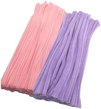 HHASLAOEP Fluffy Chenille Wire, 200 Pcs Pipe Cleaners Chenille Stem Sticks Multicolor for DIY Crafts(Mixed Color)