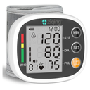 Wrist Blood Pressure Monitor for Home Use, Rechargeable Bp Machine Automatic Digital BP Monitor with Voice Broadcast, Large LCD Display, 2×99 Memory BP Cuff 5~7.7in, Black