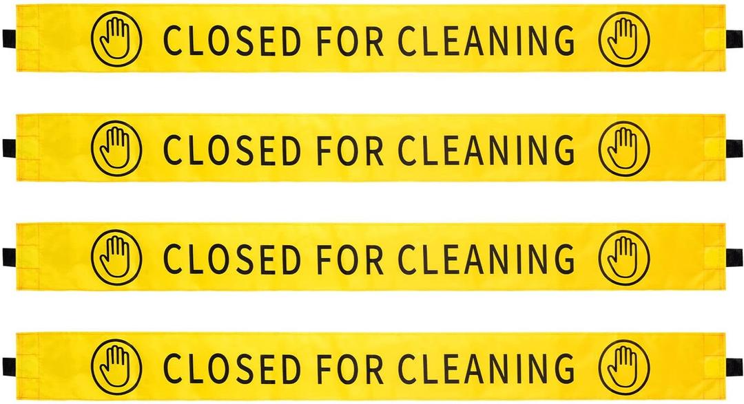 4 Pcs Restroom Closed for Cleaning Sign with Magnetic Ends Magnetic Bathroom Cleaning Sign Cleaning Banner for Door Cleaning In Progress Sign 423.5 In
