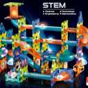 UNIQUE KIDS Magnetic Tiles Building Blocks with Marble Run STEM Toys STEAM Toys for Kids Ages 3-10+Year Old Boys Girls Best Christmas Birthday Gift (110 pcs)