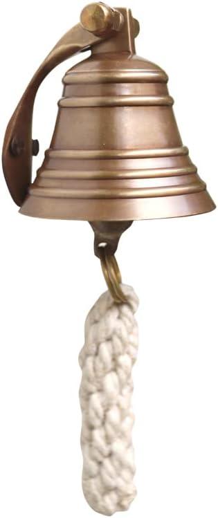 2" Antique Brass Bell Quality Marine Wall Mounted Ship Hanging Bell Perfect for Dinner, Indoor, Outdoor, School, Bar, Reception, Last Order & Church by The Metal Magician