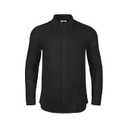 Jekaoyi Men's Summer Casual Cotton Linen Shirts Buttons Down Long Sleeve Solid Plain Beach T Shirts, Black, XS
