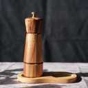 Pepper Grinder, Pepper Mill with Adjustable Stainless Steel, Acacia Wood, 16.5 cm Height, Bottom Dia: 5 cm, Upper Dia: 4.5 cm (Tray is NOT Included)
