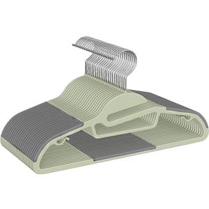 Heavy Duty Plastic Hangers 50 Pack with NonSlip Design,0.2 Inches Thick,360°Swivel Hook Space Saving Organizer for Bedroom Closet,Shirts,Pants,Strong Enough for Coat(Matcha Green S Shaped)