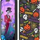 XIMIZU Case for iPhone 15 Halloween Ghost Pumpkin Design,Black Matte Soft Slim Fit TPU Anti-Scratch Shockproof Protective Cover Phone Case for iPhone 15, Pack of 2