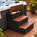 SiliFine 3 Steps 3-Step Hot Tub Steps Outdoor with Storage Heavy Duty