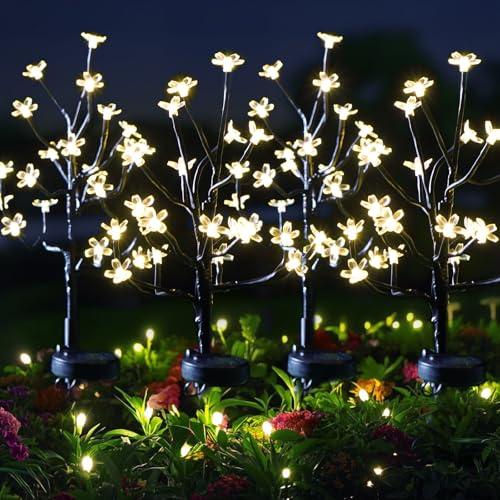 BERNGI Solar Garden Lights Outdoor Waterproof,Garden Decor Solar Flowers For Outside Decorative,6 Pack 2 Modes Solar Powered Fairy Outdoor Decorations for Yard Patio Pathway, Gardening Gifts Mothers Day (Warm White)