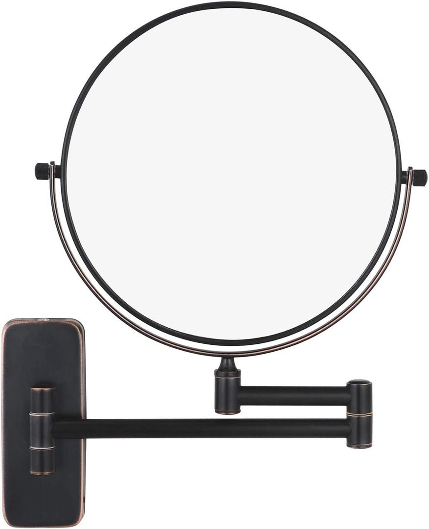 Nicesail Orb 1X/10X Magnifying Makeup Mirrors for Wall Mounted Makeup Mirror 8 Inch, Double-Sided 10x Magnifying Mirror Wall Mount, Oil Rubbed Bronze (8 Inch, 10X)