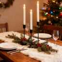 Candle Holder 3 PCS Candlestick Holders, Black Taper Candle Stick Holder, Modern Decorative Centerpiece, Christmas Decor, Gift for Home Fireplace Housewarming Candelabra Dcor