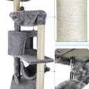 YUNIQUE Cat Tree with Cat Condo and Big Hammock, Grey