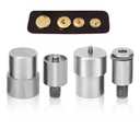 Agatige 4Pcs Snap Button Die Mold Set, Stainless Steel Heavy Duty Press Button Die Snaps Fastener Tool Mould for Hand Press Machine Setter Clothing Leather No-sew Button for 651/633/ 831 Buttons